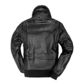 Veste en cuir d'agneau pur style aviateur pour homme, style aviateur, noir